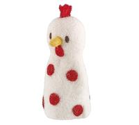 Cilio Fair Trade Wool Cozy/Warmer for Boiled Eggs, 5.75" High, White/Red