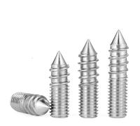 Cilky 5pcs M4/M5/M6 Double-ended Threaded Hanger Bolts, 304 Stainless Steel, Double Head Bolts, Self-tapping Screws for Wooden Joint Furniture Legs