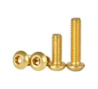 Cilky Metal Screws 1-20Pcs Brass Button Pan Head Screw M2 M2.5 M3 M4 M5 M6 M8 M10 M12 Pure Brass Hex Hex Socket Round cap Head Screw bolts(M4x10mm(20pcs))