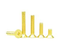 Cilky Metal Screws 10Pcs/lot Grade 12.9 Plating Titanium Gold Flat Head Bolts M2 M2.5 M3 M4 M5 Countersunk Head Hex Socket Screw(M2.5x5mm)