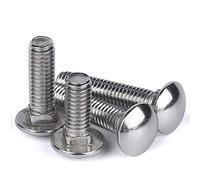 Cilky Metal Screws 10pcs Square Round Head Bolt M4/M6 Carriage Bolt Neck Carriage Bolt 304 Stainless Steel Round Head Square(M4*16mm)