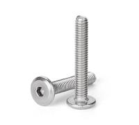 Cilky Metal Screws 20pcs Flat Button Cap Bolt M4 Extra Low Head Hexagonal Socket Bolt 304 Stainless Steel Cap Bolt Furniture Fittings Length 5-25mm(M4*10)