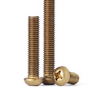 Cilky Metal Screws 50pcs Brass Pan Head Screw M2 Pan Head Fixing Screw with Cross Recess for Furniture Machinery(M2*5)