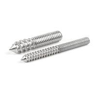 Cilky Metal Screws 5pcs M4/M5/M6/M8/M10/M12 Double-ended Threaded Hanger Bolts Double Head Bolts Self-tapping Screw for Furniture 304 Stainless Steel Screw(M12*60)