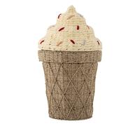 Bloomingville Cillie storage basket with lid Ø40 cm Nature ice cream