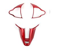 Ciloc Car Interior Mouldings For Hyundai For Veloster JS N 2019-2023 I30 N Car Steering Wheel Button Frame Chin Decoration Cover(Red)