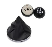 Ciloc Shifter Knobs Head Gear Shift Knob Sitck Head Leather Gloss Black Cap for Fiat 500 500C 2007-2018 5 Speed(6 Speed knob)