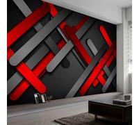 CILODO Photo Wall Mural Black and Red Abstract Non-Woven Wallpaper Photo Print Picture Image for Teens Boys Girls Bedroom Living Room Murals 150cm×105cm