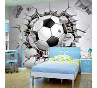 CILODO Photo Wall Mural Black & White & Football Non-Woven Wallpaper Photo Print Picture Image for Teens Boys Girls Bedroom Living Room Murals 150cm×105cm
