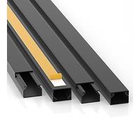 CILSON 10 m Cable Ducts 1.5 x 1 x 100 cm / 10 x 1 m Self-Adhesive Cable Duct Black with Foam Adhesive Tape Ready for Mounting Cable Cover