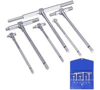 Ciltlurk - Telescopic Gauge Set of 6 Bulk, 5/16" - 6" Range, Soft Action T-Hole Gauge with Lock, High Accuracy Telescopic Gauge Set, Telescopic Gauge Kit