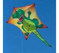 CIM Kite - Penta - T-Rex - Size: 167cm x 102cm - Single line kite for children from 6 years - incl. 80m kite string and striped tails