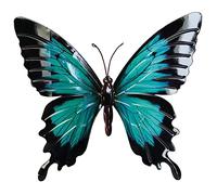 CIM Metal Wall Decoration - Butterfly Blue Morpho - 35 cm x 25 cm - 3D Wall Picture - Butterfly - Wall Decoration with Practical Wall Mounting