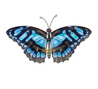 CIM Metal Wall Decoration - Butterfly Blue Tiger Butterfly - 35 cm x 20 cm - Animal 3D Wall Pictures - Wall Decoration Including Practical Wall Mounting - Vivid Wall Sculpture