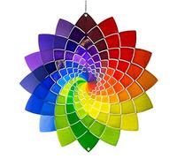CIM Metal Wind Spinner - Rainbow Star - 250mm - easily spinning wind mobile with brilliant colours - including suspension - attractive room, window and garden decoration