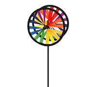 CIM Wind Chimes - Magic Wheel Twin 16 - UV-resistant and weatherproof - wind wheels: 2xØ16cm X height: 53cm - incl. fibreglass rod - versatile home and garden decoration