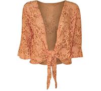 Cima Mode Womens Plus Size Floral Sequin Lace Bolero Cropped Shrugs Top Size 10-22 - Orange - 22-24