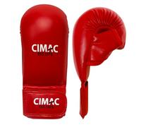 CIMAC Competition Karate Mitts with Thumb - Junior, Red - Protects Your Hands During Training and Sparring, Lightweight & Durable, with Injection-Moulded Foam Padding