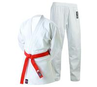 Cimac Judo Gi - White - 350g Judo Suit, Student Training & Sparring Uniform for Kids & Adults, Comfy & Durable, Made of Polycotton, Single Weave, Comes with a Belt, 160cm