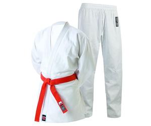 Cimac Judo Gi - White - 350g Judo Suit, Student Training & Sparring Uniform for Kids & Adults, Comfy & Durable, Made of Polycotton, Single Weave, Comes with a Belt, 120cm