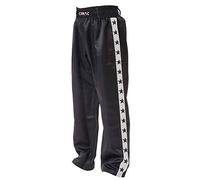 Cimac Kickboxing Satin Martial Arts Semi Contact Men Women Adult Kids Trousers Kick Boxing Pants (110cm) Black