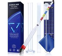 CIMALAB Triple Scale Hydrometer, Plastic Specific Gravity Hydrometer for Wine Making, Beer & Kombucha, Mead Making Kit, Brix, ABV Tester, Hydrometer Alcohol Tester for Wine Making Supplies + Test Jar
