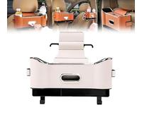 Cimario Car Seat Storage Box, Multifunctional Car Seat Back Storage Box, Universal Car Tissue Organizer Back Seat with 2 Drink Cup Holder, Tissue Box (White)