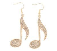 CIMAXIC 1 Pair Drop Earrings, Rhinestone Music Note Dangle Earrings, Statement Musical Jewelry, Costume Accessory for Music Lovers