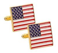 CIMAXIC 1 Pair Mini US Flag Cufflinks: 250th Anniversary Us Cufflinks - Stars Stripes Metal Suit Decor - Men Election Day Cuff Links - Clothing Accessories for Party Wedding