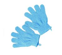 CIMAXIC 1 Pair Shower Mitten Exfoliating Bath Glove with Five Fingers, Dual-sided Nylon Body Scrubber Glove, Stretchy Design for Bath and Sauna Use by Men and Women