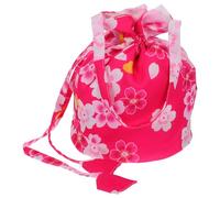 CIMAXIC 1 PC Portable Rose Pink Cherry Pattern Japanese Style Drawstring Pouch Lightweight Cosmetic Bag and Coin Purse for Women for Storing Essentials and Adding Fun Touch to Any Outfit