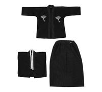 CIMAXIC 1 Set Boys Japanese Kimono - Traditional Samurai Outfit - Warrior Robe Costume for Summer Holiday Celebrations Cultural Gatherings (Black)