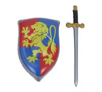 CIMAXIC 1 Set Inflatable Knight Shield and Sword: Children PVC Role Play Prop - Halloween Costume Accessories for Pirate Birthday Party Holiday Party