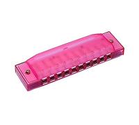 CIMAXIC 10 Hole Plastic Harmonica Musical Instrument for Boys and Girls Educational Toy Beginner Students Diatonic Harmonica in Pink