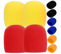 CIMAXIC 10 Pack Handheld Microphone Windscreen Sponge Covers for Ktv Stage Fit Microphones Reduces Wind Noise and Breath