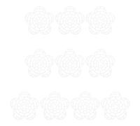 CIMAXIC 10pcs 6.7cm Plastic Mesh Canvas Sheets Flower Shaped Round Needlepoint Canvas for Embroidery Crochet Knitting Crafting White
