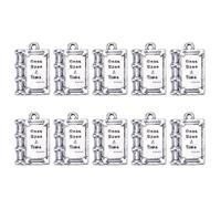 CIMAXIC 10pcs Alloy Silver DIY Pendant Charms in Antique Book Shape for Making Bracelet and Necklace, Unique Charming Homemade Jewelry Accessories