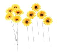 CIMAXIC 10pcs Decorative Sunflower Garden Stake Ground Inserted Flower Stake for Outdoor Lawn Art and Landscaping Decoration