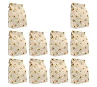 CIMAXIC 10pcs Flat-mouth Honey Bee Paper Bags for Candy Snack Packaging Festival Wrapping Bags with Adorable Bee Pattern Party Favor for Birthday and Holiday Use Random Color