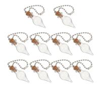 CIMAXIC 10PCS Mini Glass Bottle Keychain - Tiny Apothecary Jar Charm for DIY Glitter or Sand Filler - Heart Pendant Vials for Jewelry Making & Craft Projects