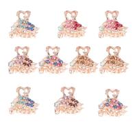 CIMAXIC 10pcs Rhinestone Hair Clip Mini Hair Jaw Clasp Small Grip Zinc Alloy Butterfly Heart Leaves Shapes Sweet Graceful Style Firmly Hold Thin Medium Thick for Washing Face Preparing