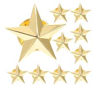 CIMAXIC 10pcs Star Badge Star Brooch Pin Delicate Alloy Easy to Attach Easy to Wear and Take for Hats and Coats Daily Life Costume Decoration Five-pointed Shape Appearance