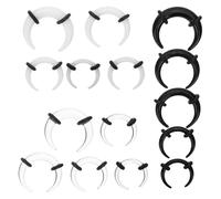 CIMAXIC 15Pcs Acrylic Septum Rings Nose Piercing Hoop Set with 1.6Mm-4Mm Sizes Black White Body Piercing Jewelry for Ear and Nose Stretching