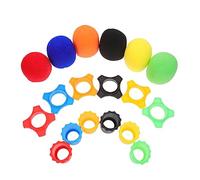 CIMAXIC 18-piece Microphone Accessories Set Handheld Microphone Sponge Covers Silicone Anti-roll Rings and Bottom Rod Sleeves in Red Orange Black Green and Yellow for Musicians and Audio Recording