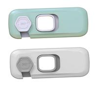 CIMAXIC 2 Pack Childproof Door Lock Adhesive Fridge Locks for Baby Safety Easy to Apply Protect Your Home