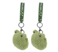 CIMAXIC 2 Pcs Green Frog Head Coin Purse Mini Change Storage Pouch Keychain Set for and Travel