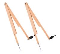 CIMAXIC 2 Pcs Large Wooden Compass Drawing Tool with Adjustable Radius for Woodworking Demonstrations and Classroom Geometry Teaching, Versatile Use for Students and Teachers