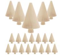 CIMAXIC 20pcs DIY Unfinished Wood Christmas Tree Acorns Wooden Christmas Tree DIY Painting Props Khaki Color Ready for Trimming Easy to Use Family Community Decoration