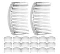 CIMAXIC 20Pcs French Hair Side Combs - Plastic Twist Comb Hair Clip - Small Clear Barrettes Bun Holder with 23 Teeth DIY Headpieces Accessories for Women Girls