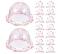 CIMAXIC 20pcs Transparent Flower Bead Caps - DIY Jellyfish Acrylic Bead Caps for Wind Chime Keychain - Pink Bell Charms for Jewelry Earring Bracelets Necklaces